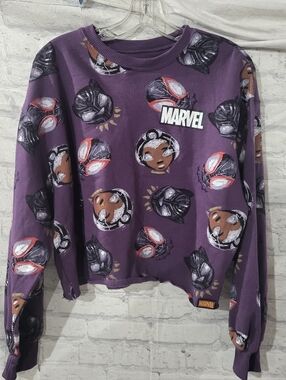 Marvel Purple All-Over Graphic Sweatshirt